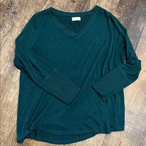Maurices Deep Teal Long Sleeve V-Neck Top